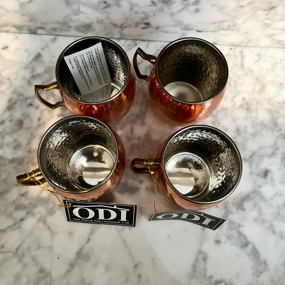 16 Oz. Nickel-Lined Solid Copper Hammered Moscow Mule Mug, Set of 4 - Picture 3 of 7